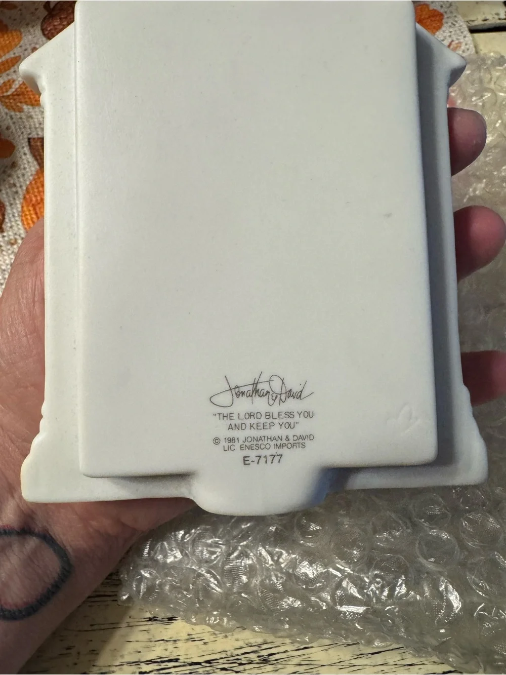 White Ceramic Graduation Photo Frame with Graduate Figurine